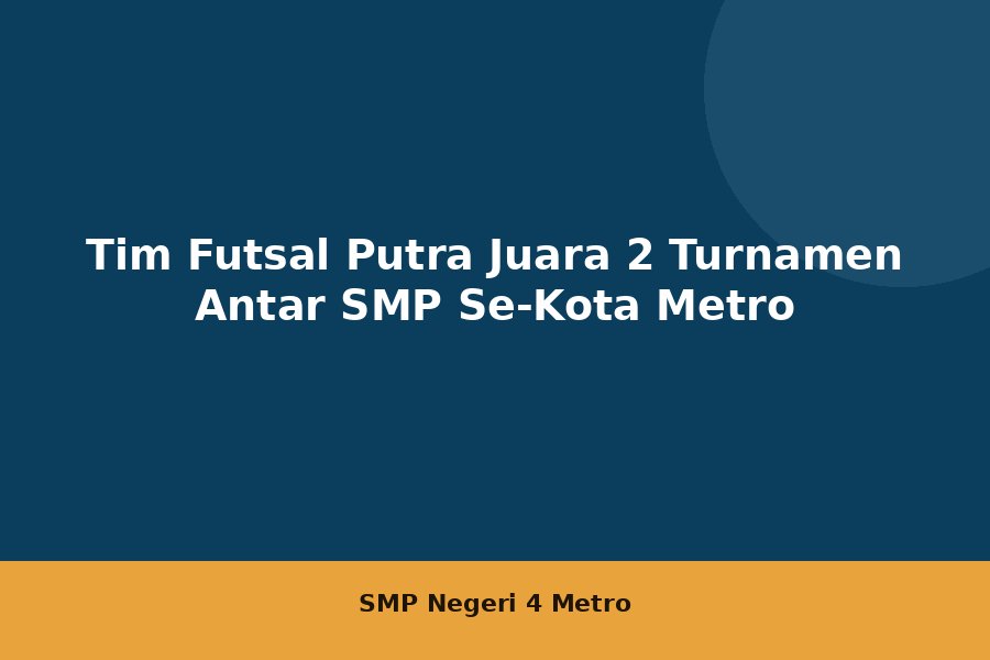 Tim Futsal Putra Juara 2 Turnamen Antar SMP Se-Kota Metro